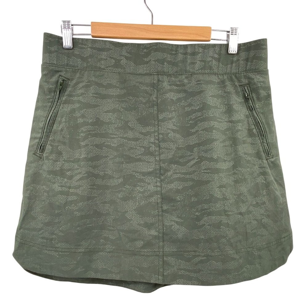 Orvis‎ Women's athletic active skort size large camo olive green fish golf